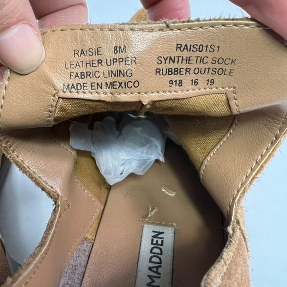 Steve Madden Boots Womens 8M Raisie Brown Suede Leather Back Zip Ankle - Picture 6 of 10